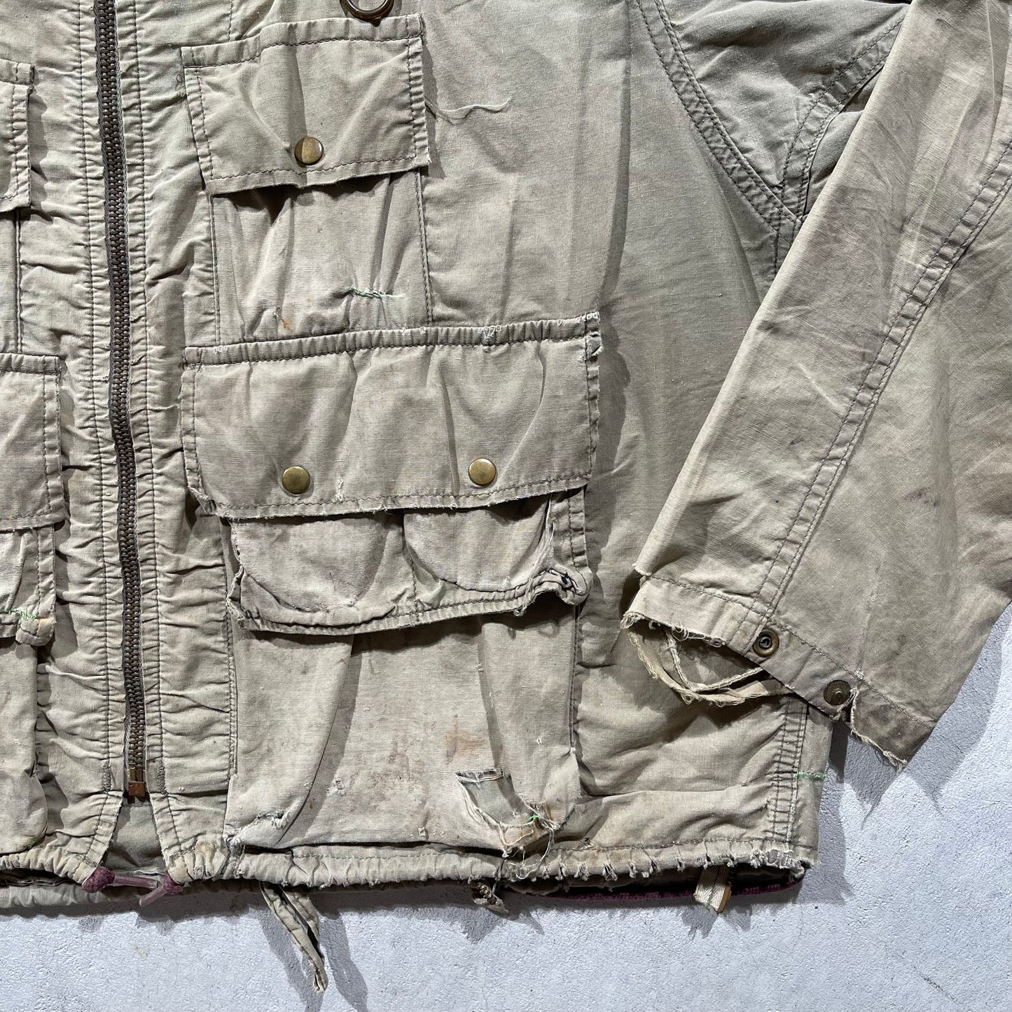 60s Thrashed Utility Fly Fishing Jacket- L