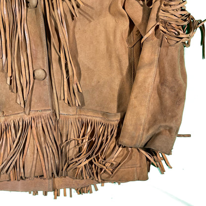 50s Western Fringe Leather Jacket- L