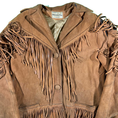 50s Western Fringe Leather Jacket- L