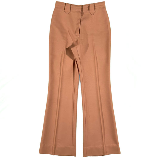 70s Peachy Tan Panhandle Polyester Flares- 28x31.5