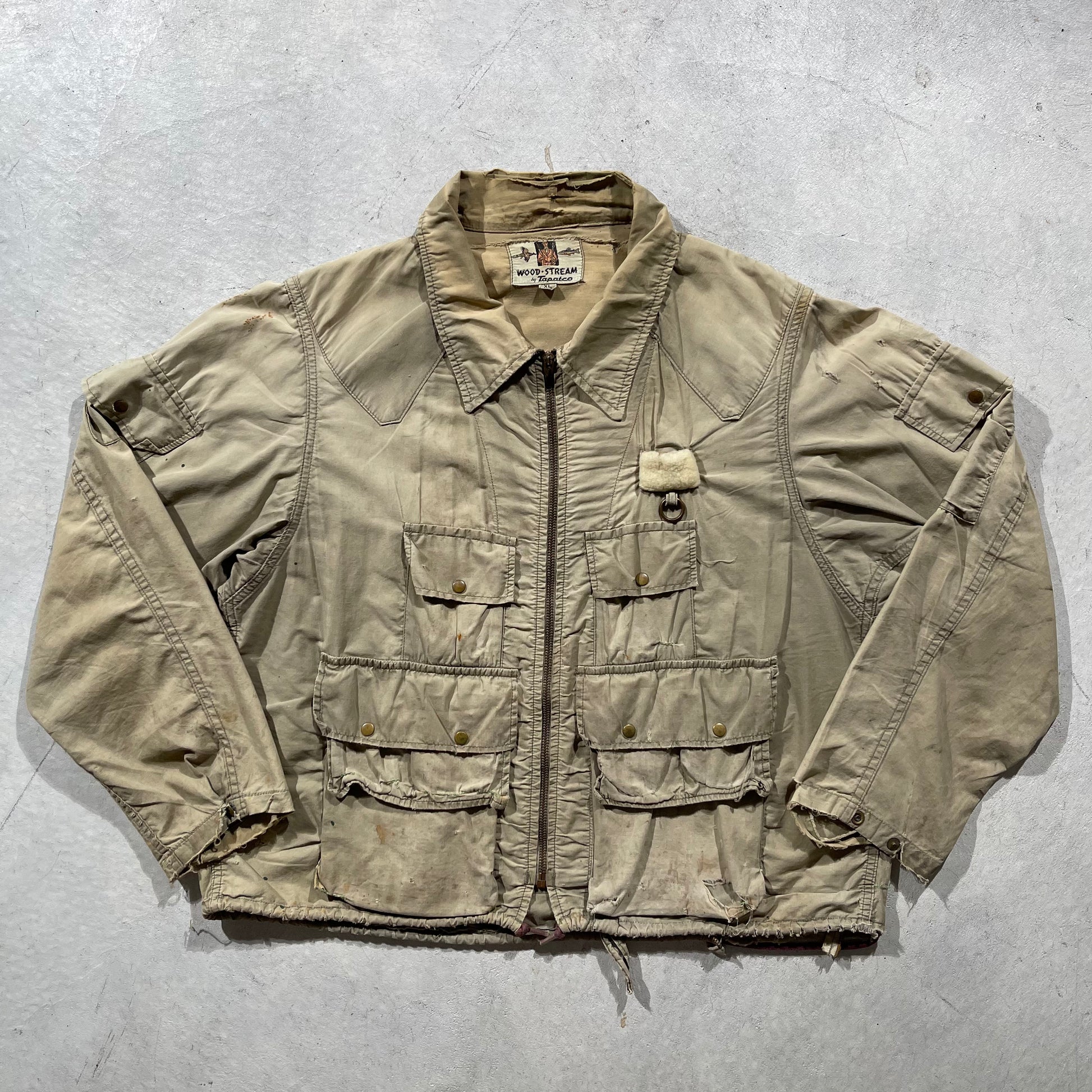 60s Thrashed Utility Fly Fishing Jacket- L – Plum Garments 60s Thrashed Utility Fly Fishing Jacket- L – Plum Garments