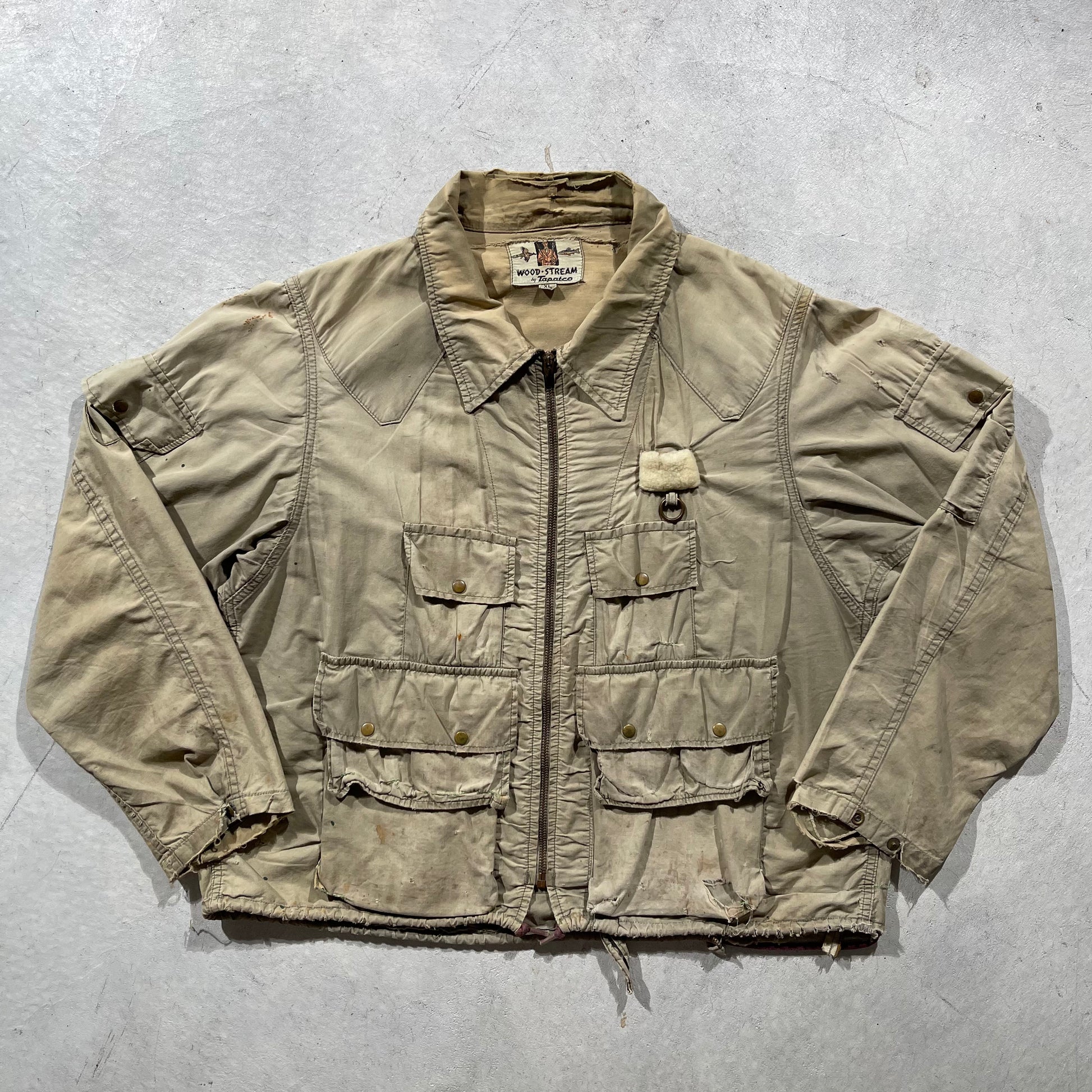 forsakenarticles, 1930's 'The Feather' by Drybak Cropped Fishing Jacket  Size: M •Pit: 22.5” •Length: 19.5” (Sold)