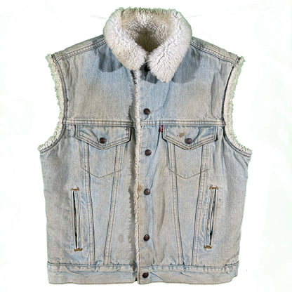 90s Levi's Denim Sherpa Vest- M