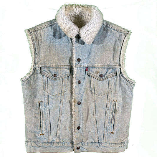 90s Levi's Denim Sherpa Vest- M