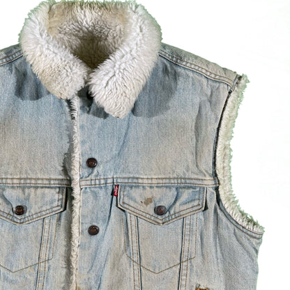 90s Levi's Denim Sherpa Vest- M