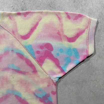 60s Tie Dyed Blank Short Sleeve Sweatshirt- M