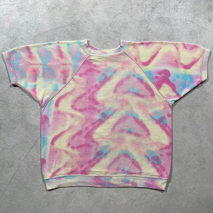 60s Tie Dyed Blank Short Sleeve Sweatshirt- M