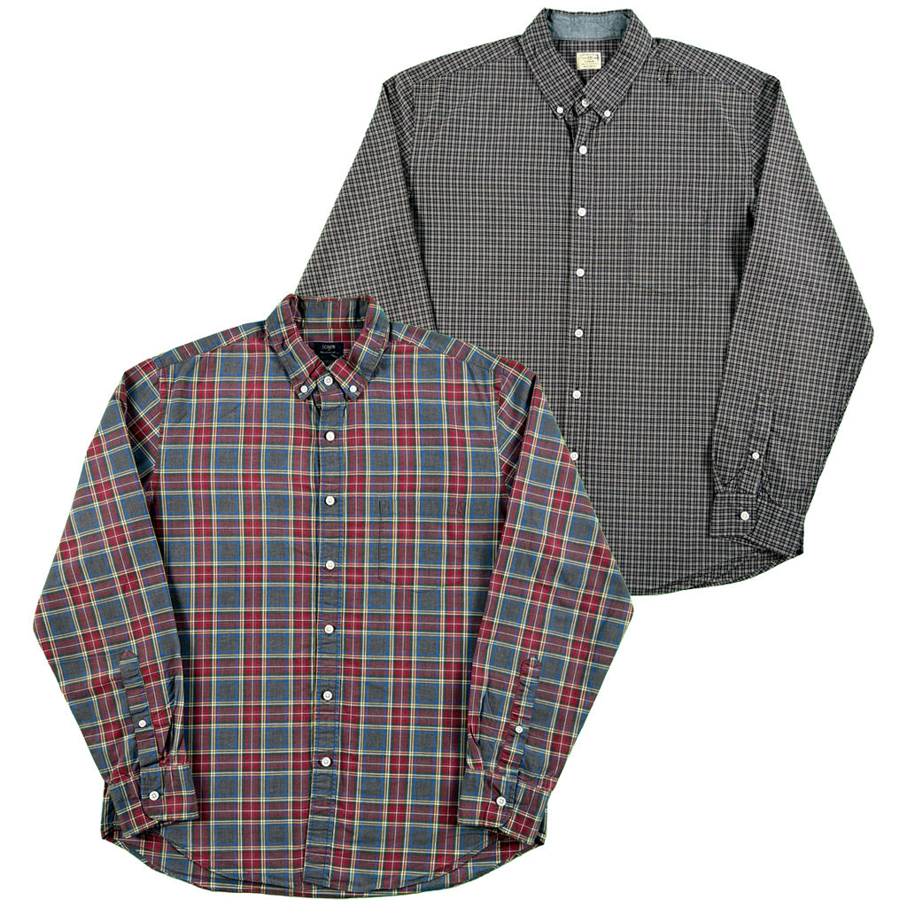 J.Crew 100% Cotton Plaid Button Up Shirts- SELECT SHIRT