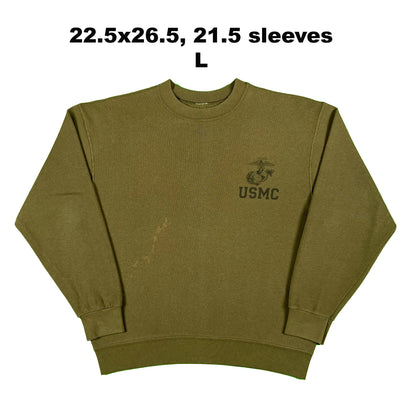 90s Army Green USMC Sweatshirts- SELECT SWEAT