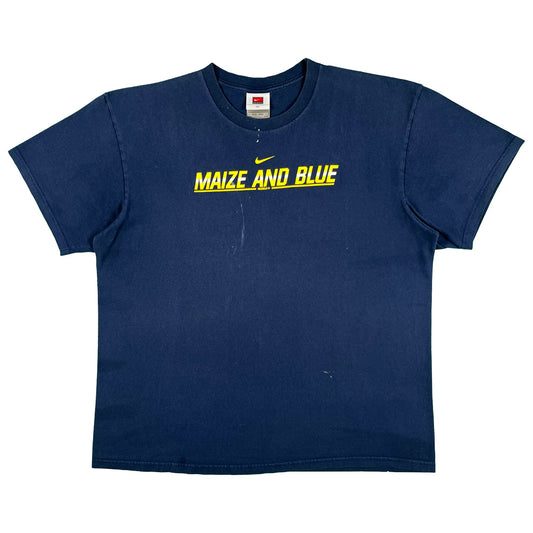 00s Nike 'Maize and Blue' U. of Michigan Tee- XL