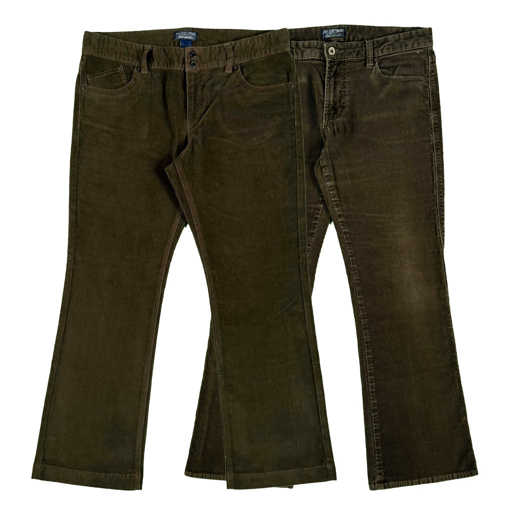00s Polo Jeans Co Brown Flared Corduroy Pants- SELECT PAIR