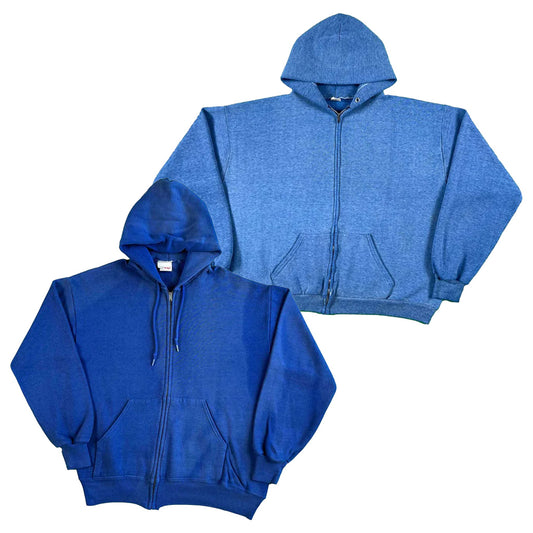 Vintage Blank Blue Zip Up Hoodies- SELECT SWEAT