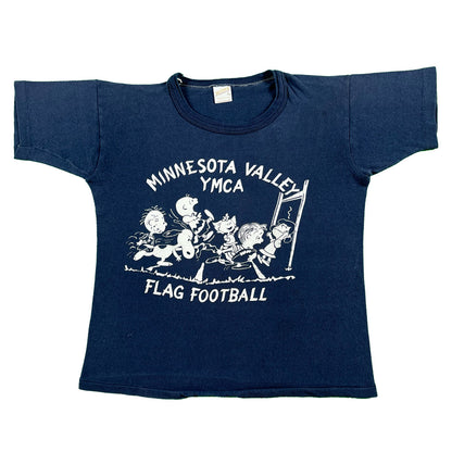 70s MN Valley YMCA Flag Football Peanuts Tee- XS
