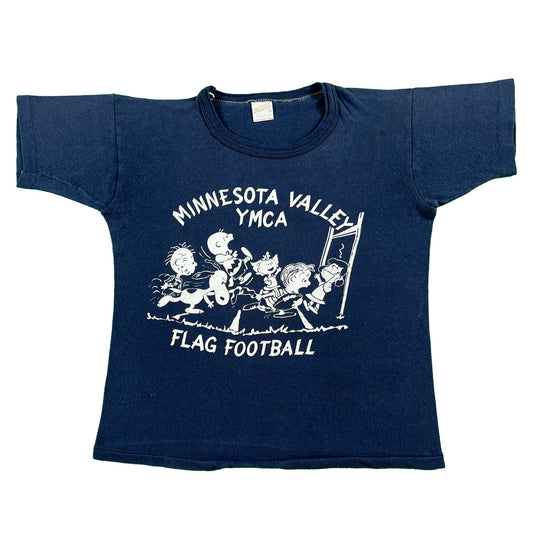 70s MN Valley YMCA Flag Football Peanuts Tee- XS