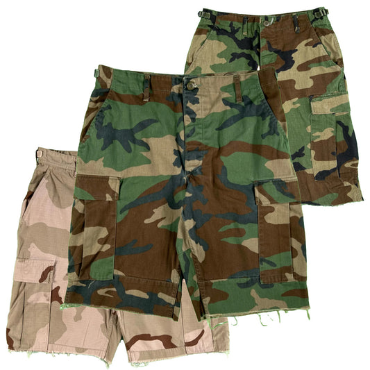 Vintage Chopped Camo Baggy Shorts- SELECT PAIR