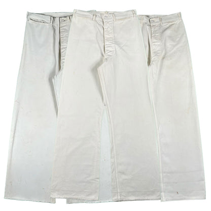 40s/50s White Cotton Sailor Pants- SELECT PAIR