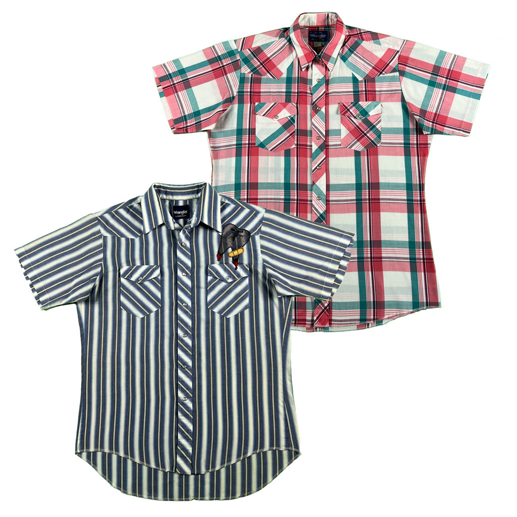 Vintage Wrangler Short Sleeve Pearl Snap Shirts- SELECT SHIRT