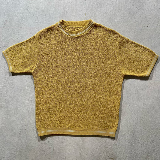 60s Knit Short Sleeve Sweatshirt- L