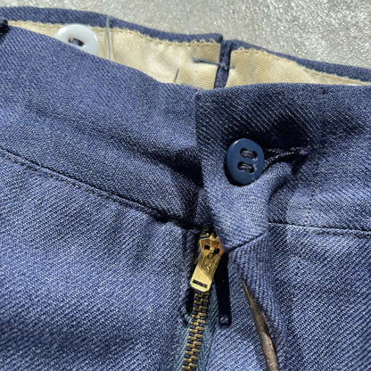 50s Navy Wool Pants- 32