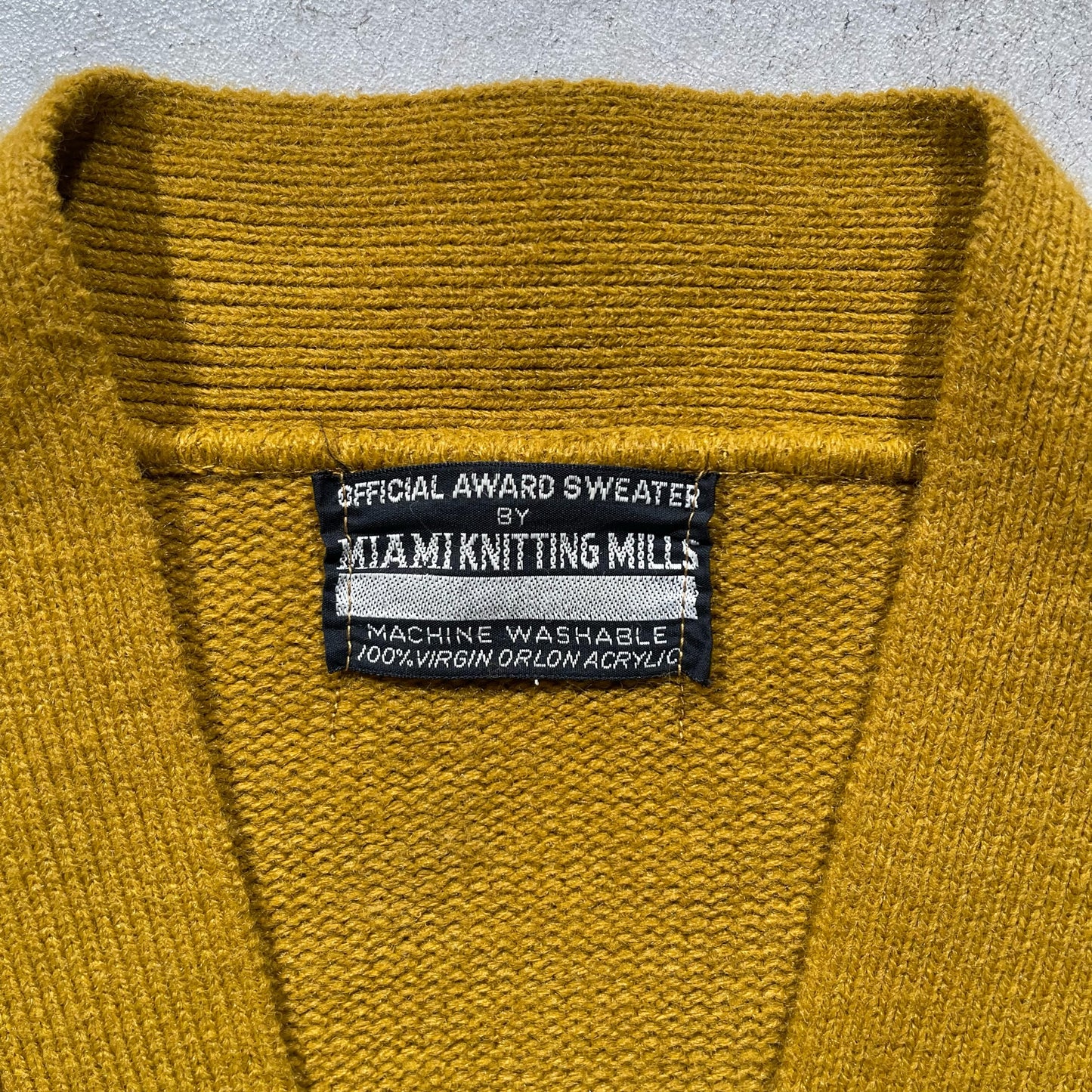 60s Varsity Wool Cardigan- L