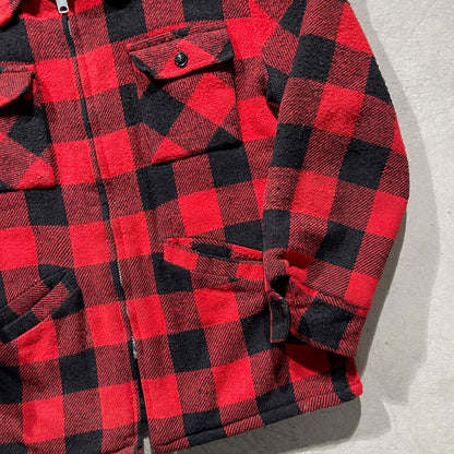 60s Quilt Lined Buffalo Plaid Jacket- L