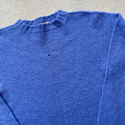 50s Royal Blue Wool Sweater- S