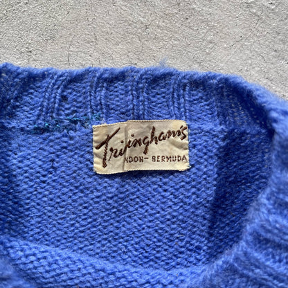 50s Royal Blue Wool Sweater- S