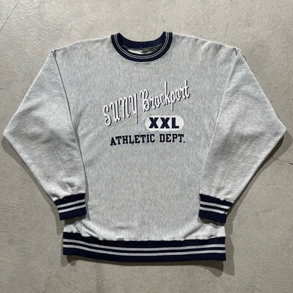 90s SUNY Brockport Champion Ringer Reverse Weave- XL