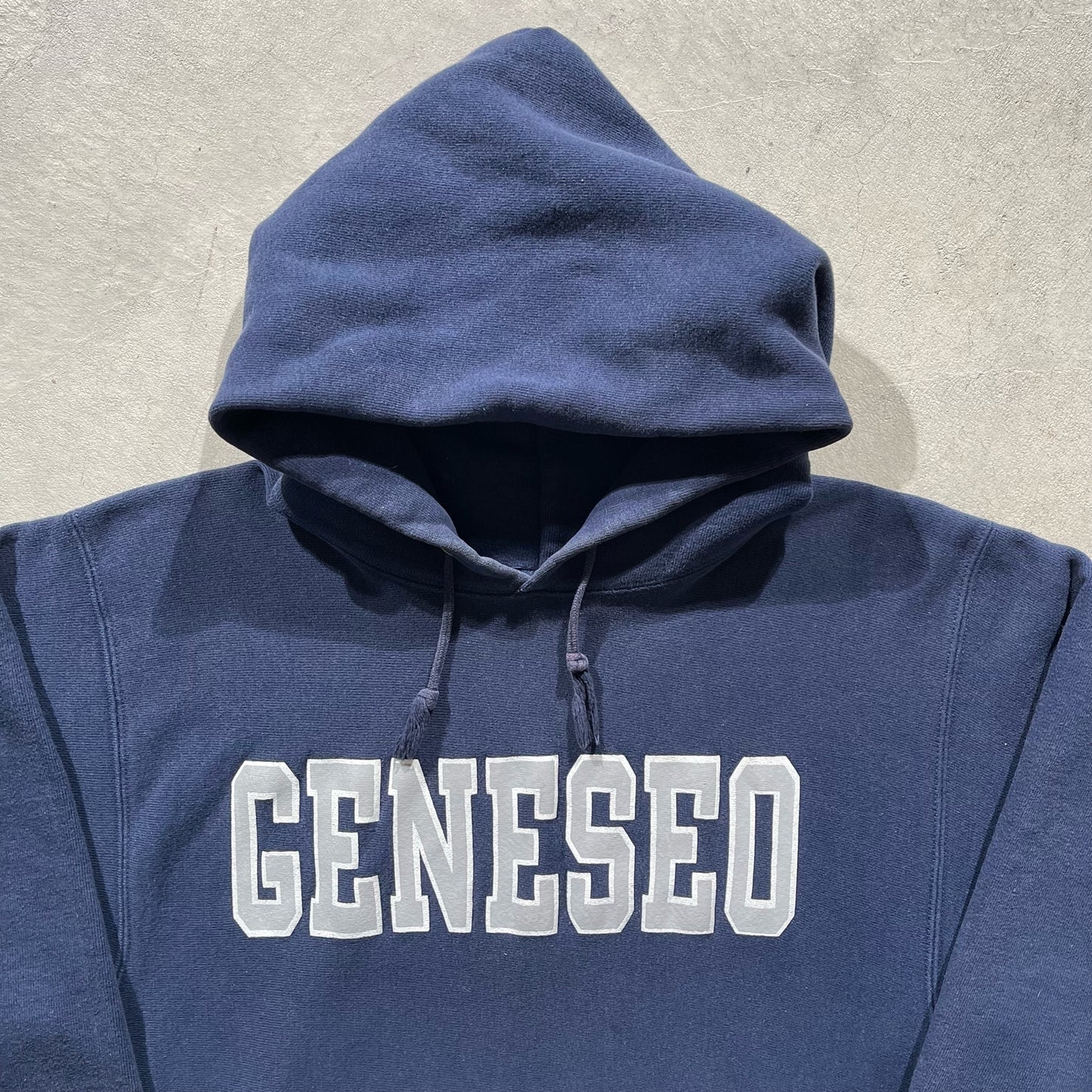 80s SUNY Geneso Champion Reverse Weave Hoodie- L – Plum Garments