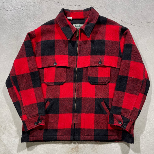 80s L.L. Bean Buffalo Plaid Wool Jacket- XL