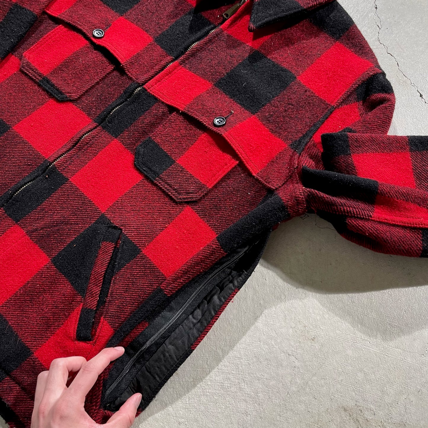 80s L.L. Bean Buffalo Plaid Wool Jacket- XL