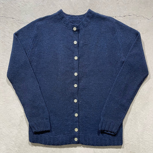 60s Navy Wool Cardigan- M