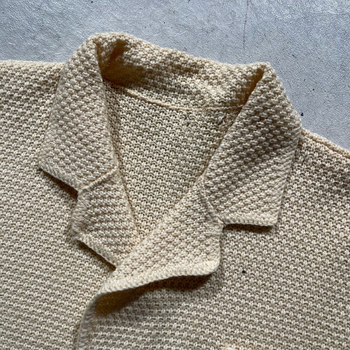 60s Waffle Knit Cardigan- M