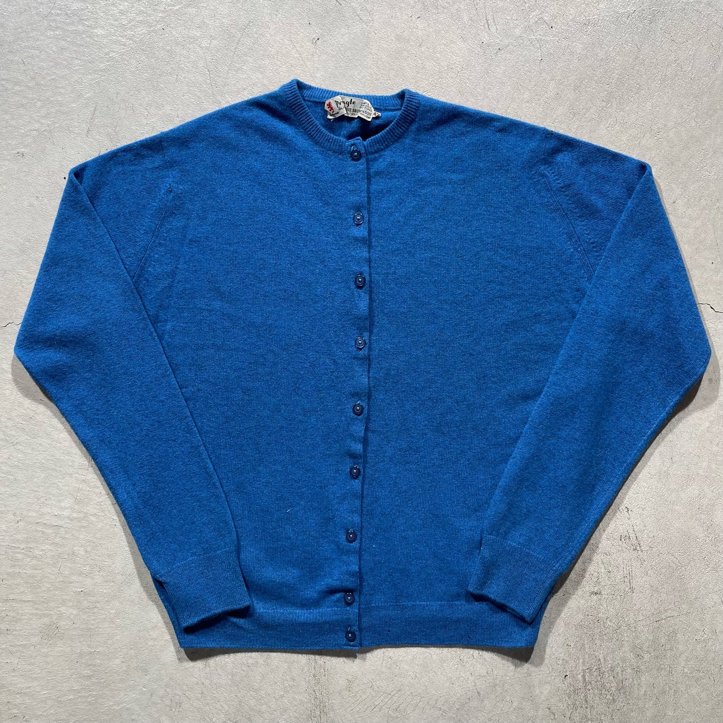 60s Blue Acrylic Cardigan- M