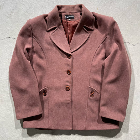 90s Dark Rose Pink Blazer- L