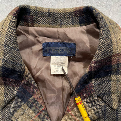 90s Plaid Women's Wool Blazer- M