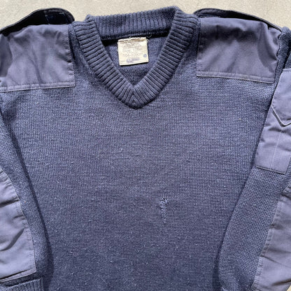 90s Utility Military Sweater- L