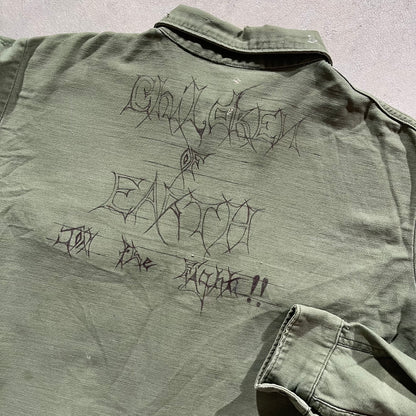 60s Hand Drawn OG 107 Army Shirt- L