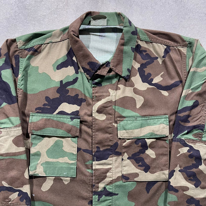 80s Woodland Camo Chore Coat- L