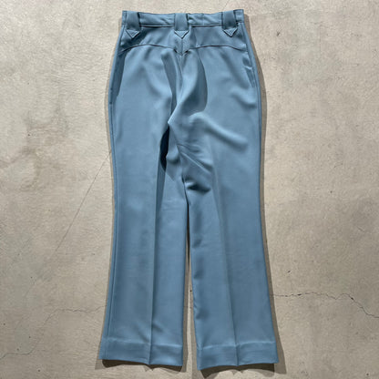 70s Baby Blue Polyester Flares- 30