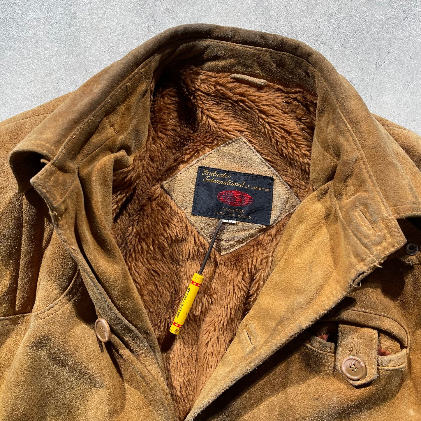 60s Fur Lined Suede Hunting Jacket- L
