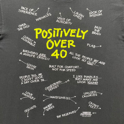 90s 'Positively Over 40' AOP Tee- XL