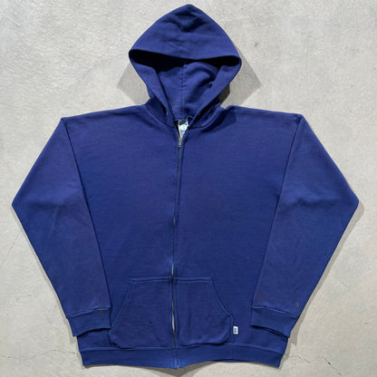 90s Discus Faded Blank Zip Up Hoodie- M