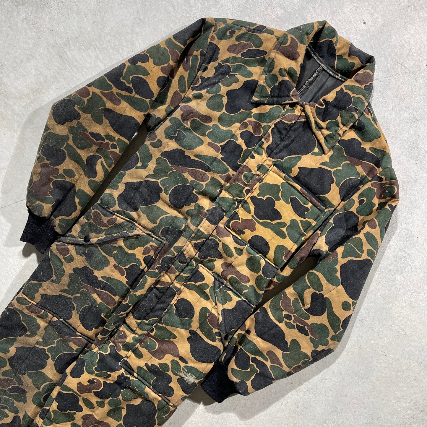 70s Duck Camo Thermal Lined Coveralls- S