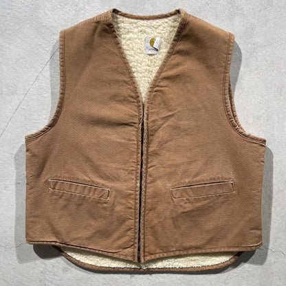 70s Carhartt Duck Canvas Sherpa Lined Vest- XL