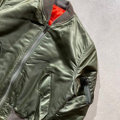 70s Army Green MA-1 Bomber Jacket- M