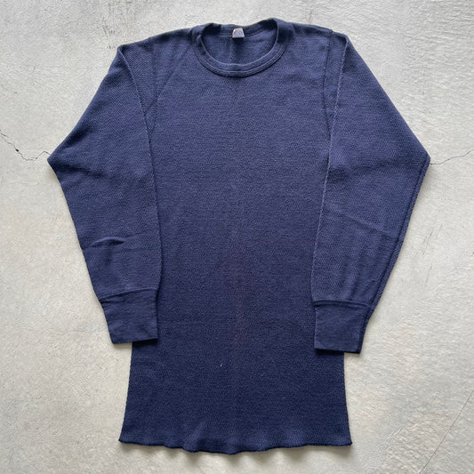 70s Navy Blue Hanes Thermal- L