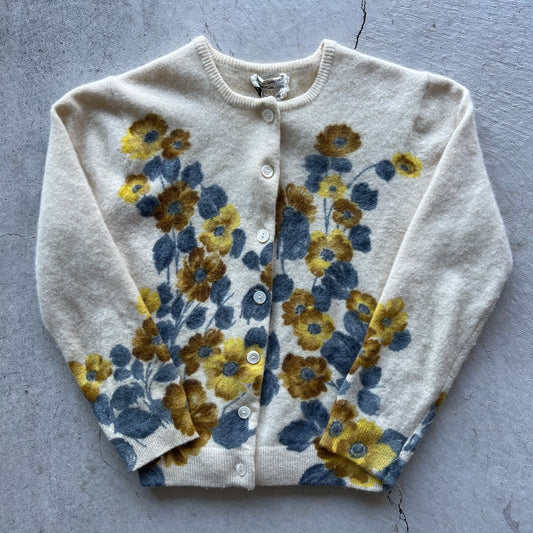 60s Floral Cardigan- xxs