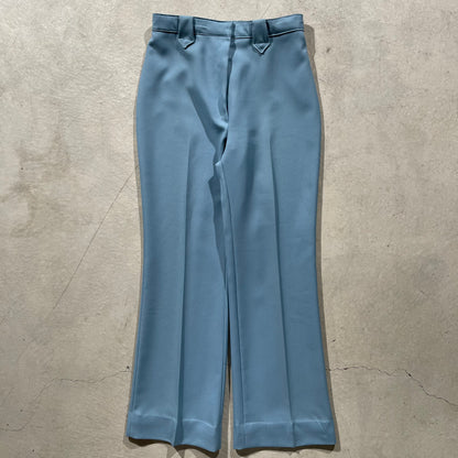 70s Baby Blue Polyester Flares- 30