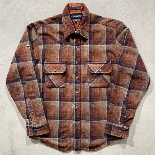 90s Rust Brown Wool Flannel- L